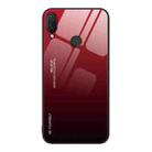 For Huawei nova 3i Gradient Color Glass Case(Red Black) - 1