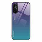 For Huawei nova 8 Pro 5G Gradient Color Glass Case(Aurora Blue) - 1