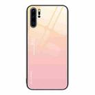 For Huawei P30 Pro Gradient Color Glass Case(Yellow Pink) - 1