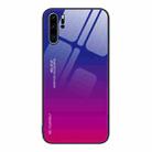 For Huawei P30 Pro Gradient Color Glass Case(Purple Red) - 1