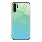 For Huawei P30 Pro Gradient Color Glass Case(Green Cyan) - 1