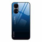 For Huawei P50 Pro Gradient Color Glass Case(Blue Black) - 1