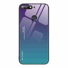 For Huawei Enjoy 8e Gradient Color Glass Case(Aurora Blue) - 1