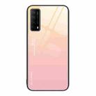 For Huawei Enjoy 20 SE Gradient Color Glass Case(Yellow Pink) - 1