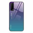 For Huawei Enjoy 20 SE Gradient Color Glass Case(Aurora Blue) - 1