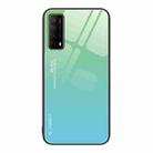 For Huawei Enjoy 20 SE Gradient Color Glass Case(Green Cyan) - 1