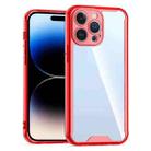 For iPhone 14 Pro Max Acrylic + TPU Clear Protective Phone Case (Red) - 1