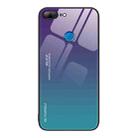 For Honor 9 Lite Gradient Color Glass Phone Case(Aurora Blue) - 1