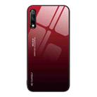 For Honor 9X Gradient Color Glass Phone Case(Red Black) - 1