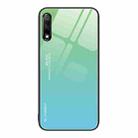 For Honor 9X Gradient Color Glass Phone Case(Green Cyan) - 1