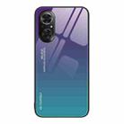 For Honor 50 SE Gradient Color Glass Phone Case(Aurora Blue) - 1