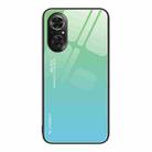 For Honor 50 SE Gradient Color Glass Phone Case(Green Cyan) - 1