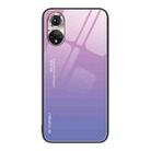 For Honor 50 Gradient Color Glass Phone Case(Pink Purple) - 1