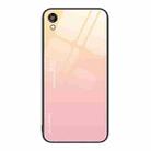 For Honor Play 3e Gradient Color Glass Phone Case(Yellow Pink) - 1