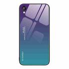 For Honor Play 3e Gradient Color Glass Phone Case(Aurora Blue) - 1