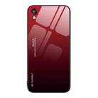 For Honor Play 3e Gradient Color Glass Phone Case(Red Black) - 1