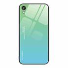 For Honor Play 3e Gradient Color Glass Phone Case(Green Cyan) - 1