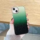 For iPhone 13 Glitter Gradient TPU Phone Case(Black Green) - 1