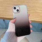 For iPhone 12 Pro Max Glitter Gradient TPU Phone Case(Black White) - 1