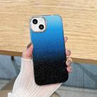 For iPhone 12 mini Glitter Gradient TPU Phone Case (Black Light Blue) - 1