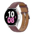 For Samsung Galaxy Watch 5 44mm Premium Leather Watch Band(Dark Brown) - 1