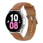 For Samsung Galaxy Watch 5 Pro 45mm Premium Leather Watch Band(Bight Brown) - 1