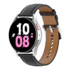 For Samsung Galaxy Watch 5 Pro 45mm Premium Leather Watch Band(Black) - 1