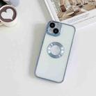 For iPhone 13 Pro Max Electroplating CD Texture Transparent Case (Sierra Blue) - 1