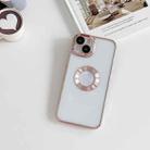 For iPhone 13 Pro Max Electroplating CD Texture Transparent Case (Pink) - 1