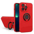 For iPhone 13 Contrast Color TPU Holder Phone Case(Red) - 1