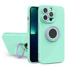 For iPhone 13 Contrast Color TPU Holder Phone Case(Light Green) - 1