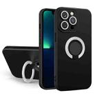 For iPhone 13 Pro Max Contrast Color TPU Holder Phone Case (Black+White) - 1
