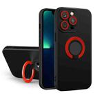 For iPhone 12 Contrast Color TPU Holder Phone Case(Black+Red) - 1