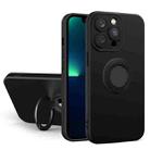 For iPhone 11 Pro Max Contrast Color TPU Holder Phone Case (Black) - 1