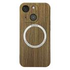 For iPhone 13 Skin Feel Wood Texture MagSafe Magnetic Phone Case(Yellow) - 1