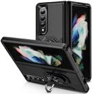 For Samsung Galaxy Z Fold4 PC + TPU Shockproof All Inclusive Phone Case with Holder(Black) - 1