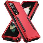 For Samsung Galaxy Z Fold4 PC + TPU Shockproof All Inclusive Phone Case (Red+Black) - 1