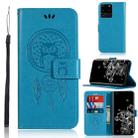 For Galaxy S20 Ultra Wind Chime Owl Embossing Pattern Horizontal Flip Leather Case with Holder & Card Slots & Wallet(Blue) - 1