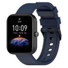 For Amazfit Bip 3 20mm Step Silicone Strap Stainless Steel Black Buckle(Midnight Blue) - 1