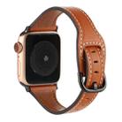 T-shaped Genuine Leather Starry Sky Watch Band For Apple Watch Ultra 49mm&Watch Ultra 2 49mm / Series 9&8&7 45mm / SE 3&SE 2&6&SE&5&4 44mm / 3&2&1 42mm(Brown and Black Buckle) - 1