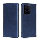 For vivo iQOO 10 Cow Texture Magnetic Leather Phone Case(Blue) - 1