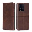 For vivo iQOO 10 Cow Texture Magnetic Leather Phone Case(Dark Brown) - 1