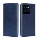 For vivo iQOO 10 Pro 5G Cow Texture Magnetic Leather Phone Case(Blue) - 1