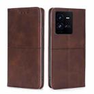 For vivo iQOO 10 Pro 5G Cow Texture Magnetic Leather Phone Case(Dark Brown) - 1