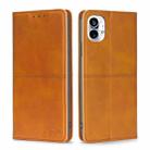 For Nothing Phone 1 Cow Texture Magnetic Leather Phone Case(Light Brown) - 1