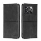 For OnePlus 10T Cow Texture Magnetic Leather Phone Case(Black) - 1