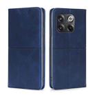 For OnePlus 10T Cow Texture Magnetic Leather Phone Case(Blue) - 1