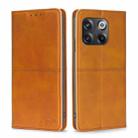 For OnePlus 10T Cow Texture Magnetic Leather Phone Case(Light Brown) - 1