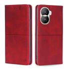 For Honor X40i Cow Texture Magnetic Leather Phone Case(Red) - 1