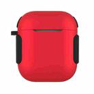 2 in 1 Matte Texture Contrast Color PC + TPU Earphone Case For AirPods 2 / 1(Red) - 1